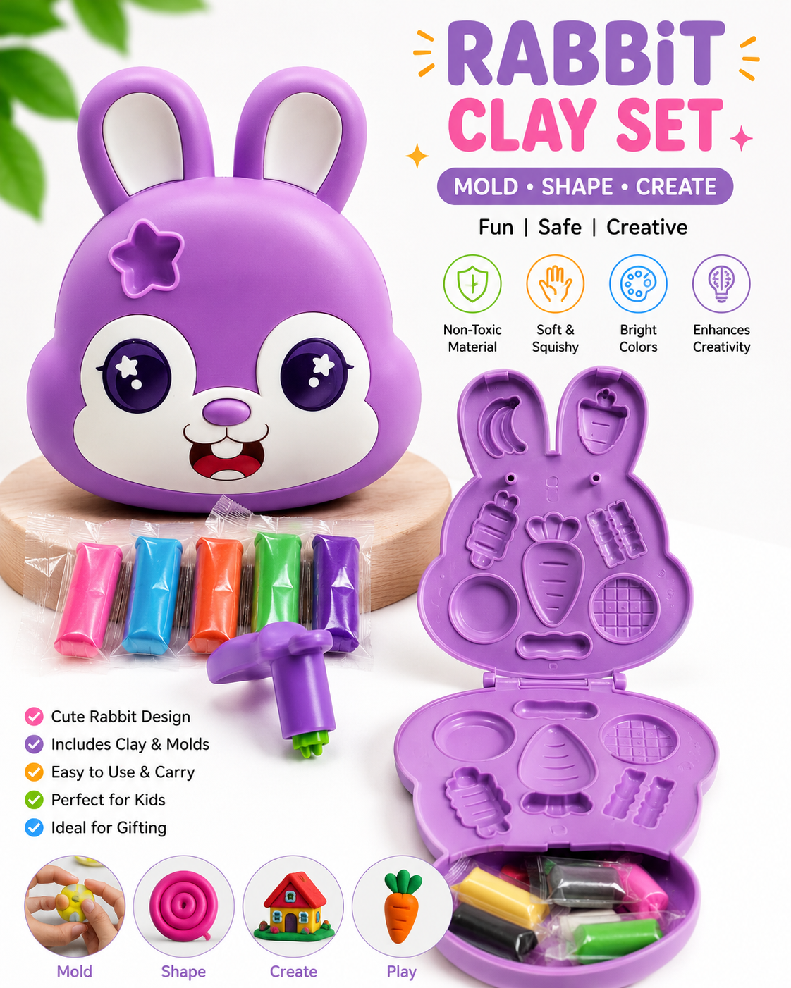 Rabbit Clay-Lavender Purple
